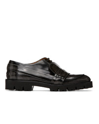Maison Margiela Black And Grey Spliced Moccasin Loafers
