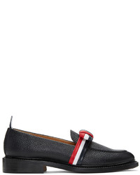 Thom Browne Black And Tricolor Bow Loafers