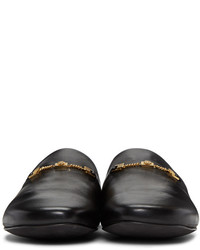 Versace Black Chain Slip On Loafers