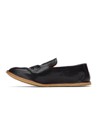 Dries Van Noten Black Crinkled Leather Loafers