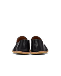 Dries Van Noten Black Crinkled Leather Loafers