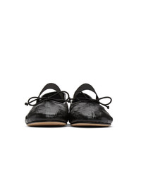 Marni Black Croc Ballerina Loafers