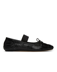 Marni Black Croc Ballerina Loafers