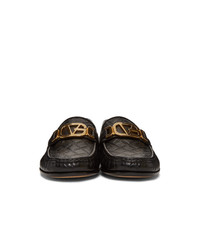 Versace Black Driver Loafers