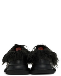 Both Black Gao Low Faux Fur Loafers