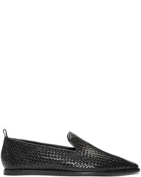 H By Hudson Black Ipanema Weave Loafers