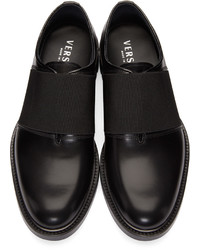Versace Black Leather Band Loafers