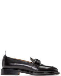 Thom Browne Black Leather Bow Loafers