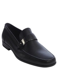 Salvatore Ferragamo Black Leather Bravo Loafers
