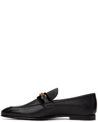 Tom Ford Black Leather Chain Loafers