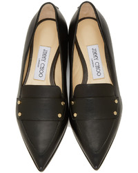 Jimmy Choo Black Leather Gia Loafers