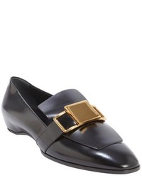 Tod's Black Leather Goldtone Buckle Loafers