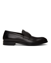 Ermenegildo Zegna Black Leather Loafers