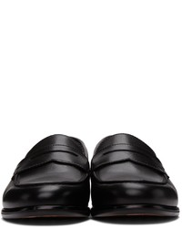 Officine Generale Black Leather Mika Penny Loafers