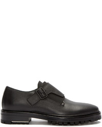 Lanvin Black Leather Monkstrap Loafers
