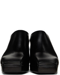 Rick Owens Black Leather Mule Loafers