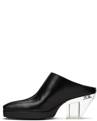 Rick Owens Black Leather Mule Loafers