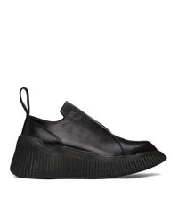 Julius Black Leather Platform Loafers