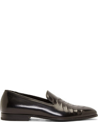 Alexander McQueen Black Leather Rib Cage Loafers