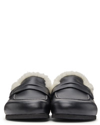 JW Anderson Black Leather Shearling Loafers