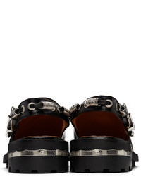 Toga Virilis Black Leather Slip On Loafers