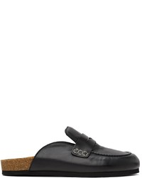 JW Anderson Black Leather Slip On Loafers