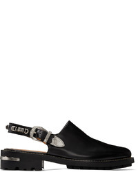 Toga Virilis Black Leather Slip On Loafers