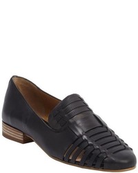 Dolce Vita Black Leather Woven Detail Cealey Loafers