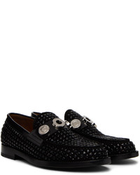 Burberry Black Logo Crystal Loafers