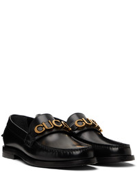 Gucci Black Logo Loafers