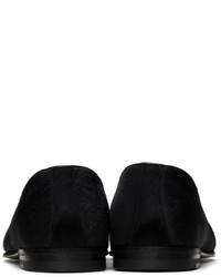 Manolo Blahnik Black Mario Loafers