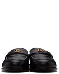 Gucci Black Matelass Marmont Loafers