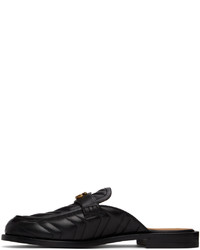 Gucci Black Matelass Marmont Loafers
