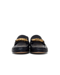 Versace Black Medusa Chain Loafers