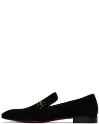 Christian Louboutin Black Navy Dandelion Strass Loafers