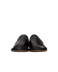Bottega Veneta Black Paper Leather Loafers