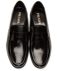 Prada Black Patent Classic Loafers