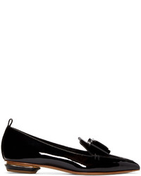 Nicholas Kirkwood Black Patent Leather Bow Beya Loafers