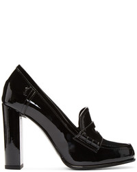 Saint Laurent Black Patent Universite Loafer Heels