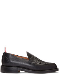Thom Browne Black Pebbled Penny Loafers