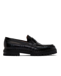 Lanvin Black Perforated Loafers