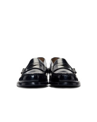 Prada Black Polished Leather Loafers