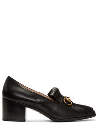 Gucci Black Polly Heeled Loafers