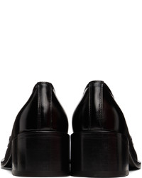 AMOMENTO Black Round Penny Loafers