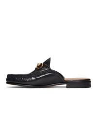 Gucci Black Slip On Roos Loafers