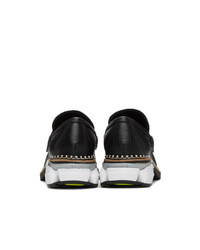 Miharayasuhiro Black Snake Sneaker Sole Loafers