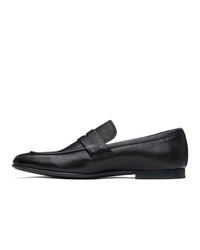 Dunhill Black Soft Chiltern Patina Loafers