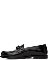 Valentino Garavani Black Vlogo Chain Loafers