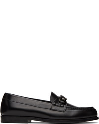 Valentino Garavani Black Vlogo Chain Loafers