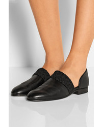 Loewe Braid Trimmed Leather Loafers